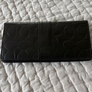 Coach Embossed Black Leather Wallet